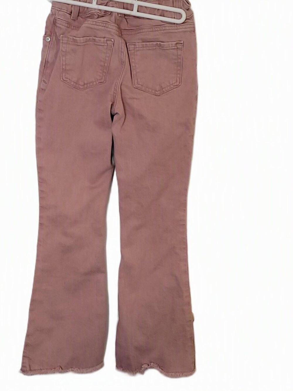 Cat & Jack Girls Denim Jeans Mauve Pink Snap Closure Flare Retro Style Size 8 - Picture 3 of 13